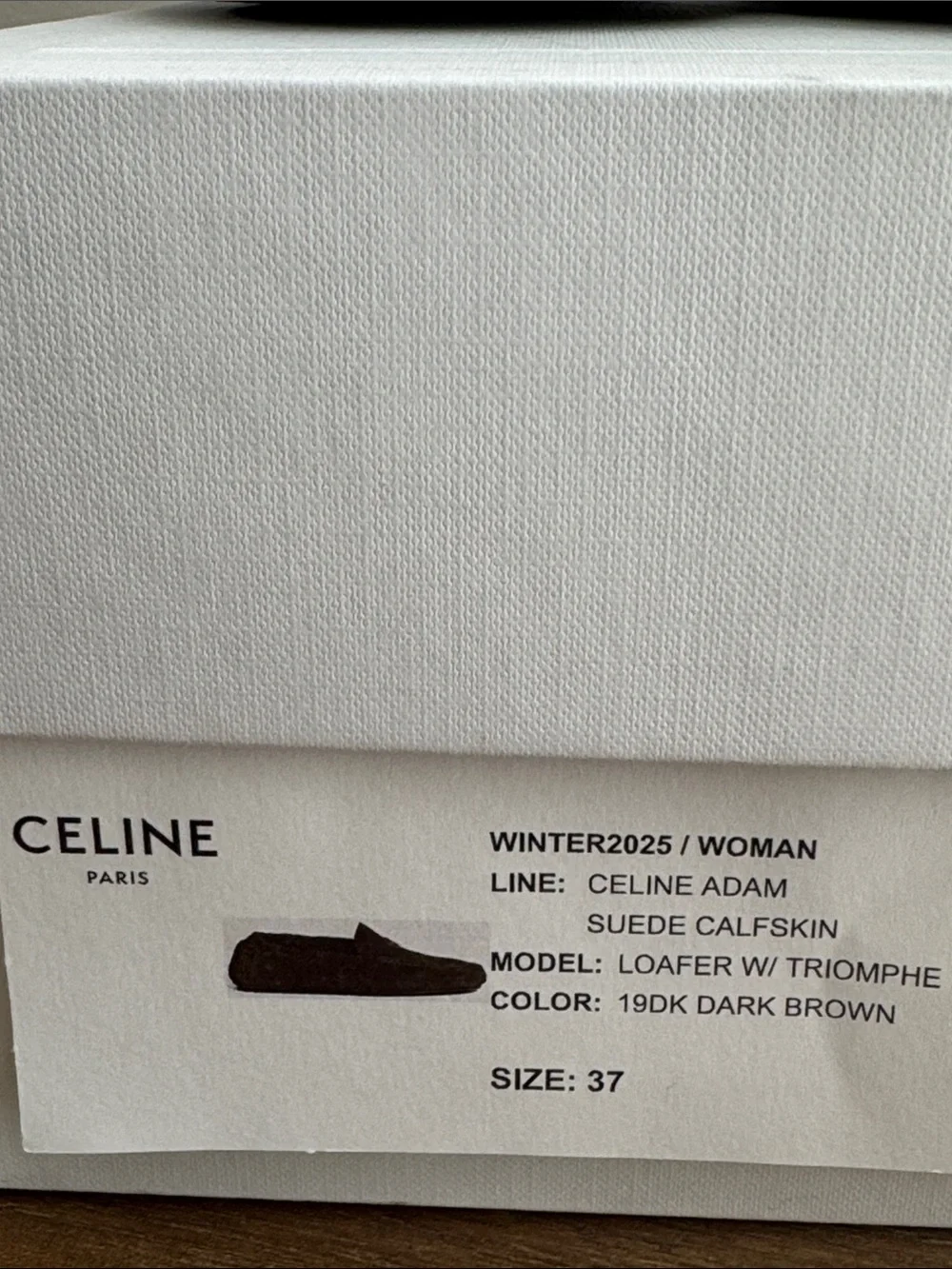 BNIB Celine Adam Loafer in Dark Brown Size 37